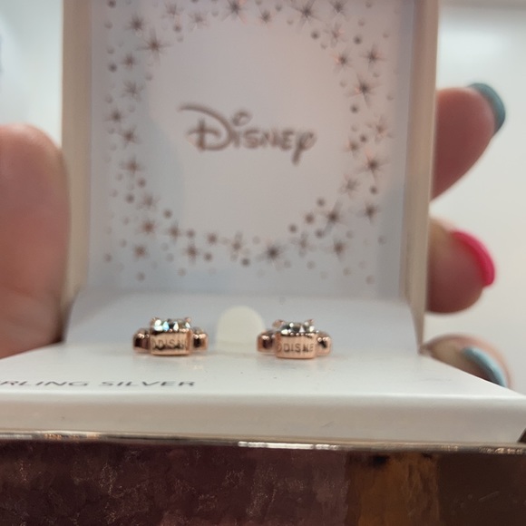 Disney Crystal Sterling Silver Minnie Mouse Matching Necklace & Earrings - Picture 11 of 13